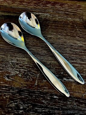 2 Alessi for Delta Air Lines Teaspoons Stainless Steel Airline Flatware